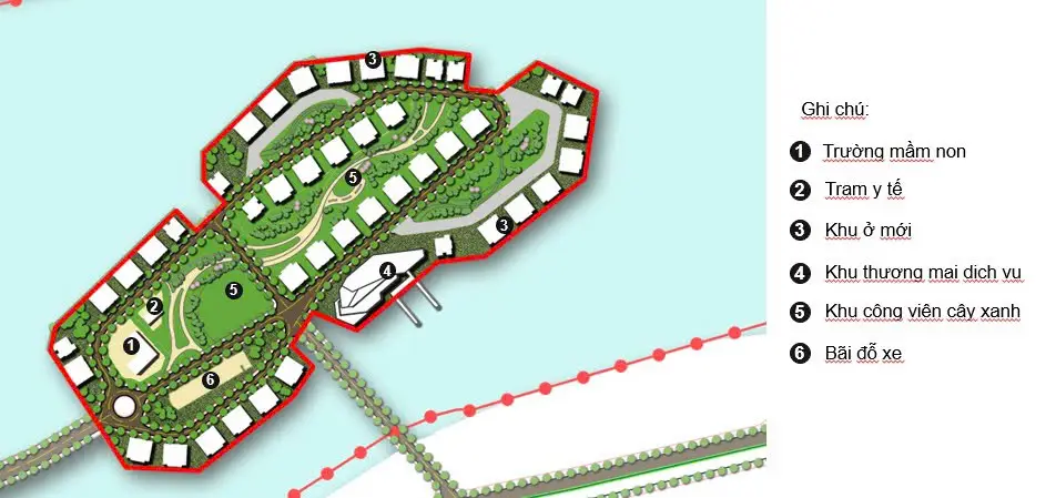 Tiểu khu F: Khu đô thị dịch vụ.