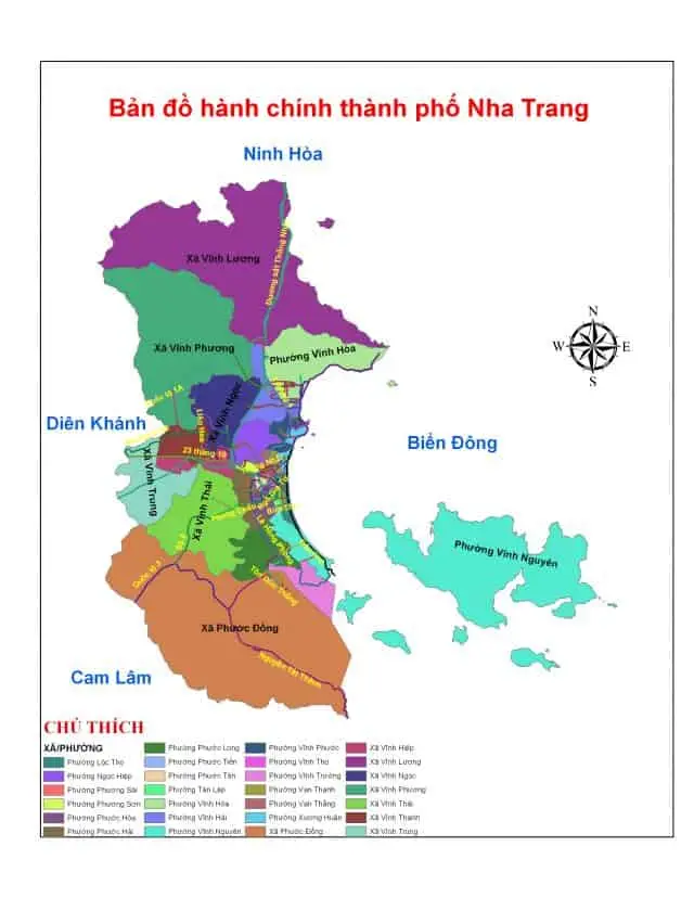 Bản đồ vị trí đô thị Nam Nha Trang