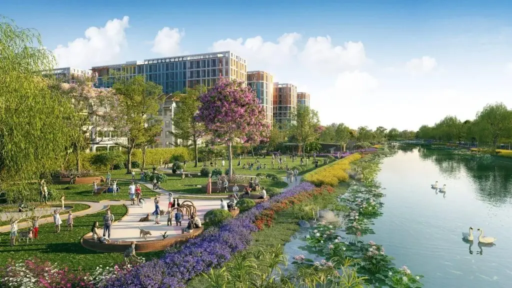 Không gian cây xanh và cảnh quan nội khu Sun Group Nha Trang