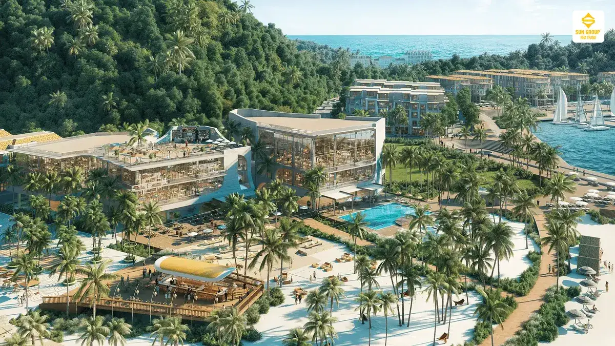 Khu tiện ích nội khu Sun Group Nha Trang đang hoàn thiện