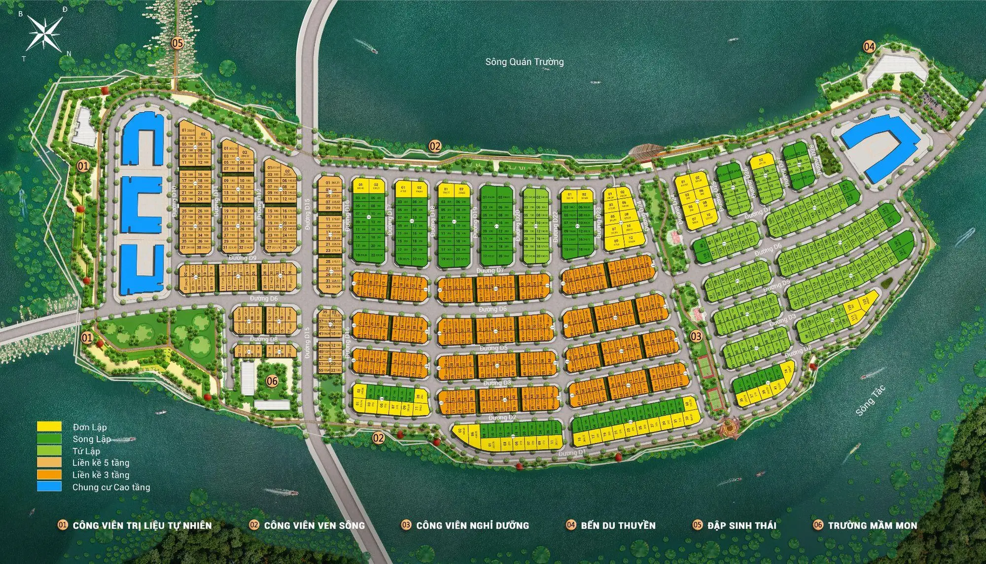 Phối cảnh phân khu trung tâm dự án Charmora City Nha Trang