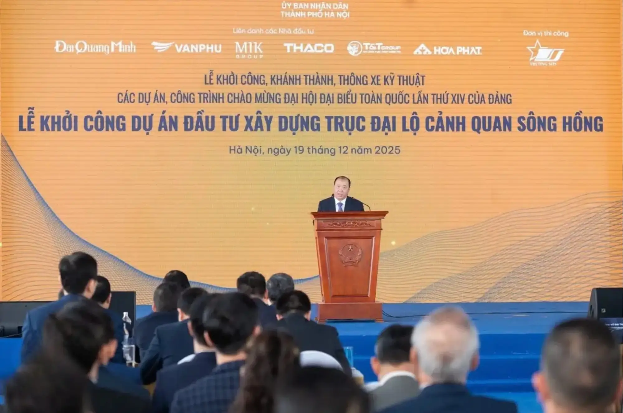 Lễ khởi công dự án trục đại lộ cảnh quan sông Hồng tại Hà Nội ngày 19/12/2025