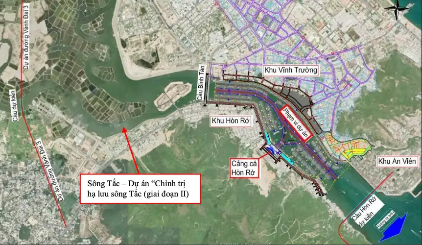 Trục đường Vành Đai 3 chạy qua dự án Khu đô thị ven Sông Tắc